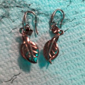 1/3 inch copper leaf 3-D earrings.